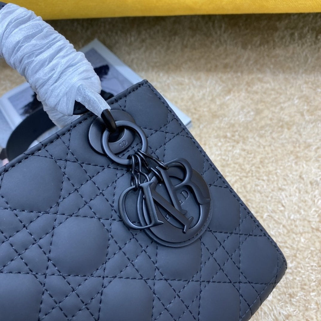 Dior Lady My Abc Bag 20cm Black Ultramette Cannage Calfskin