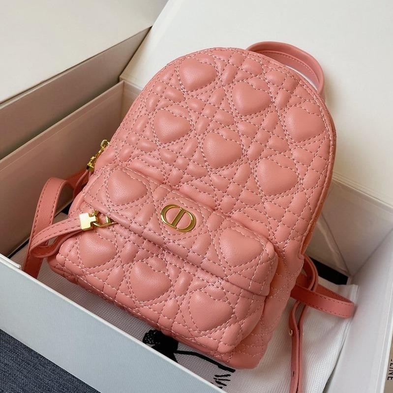 Dior Small Backpack Pink Cannage Lambskin
