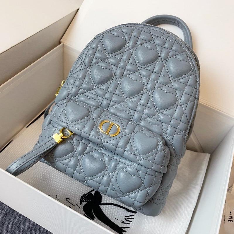 Dior Small Backpack Cloud Blue Cannage Lambskin