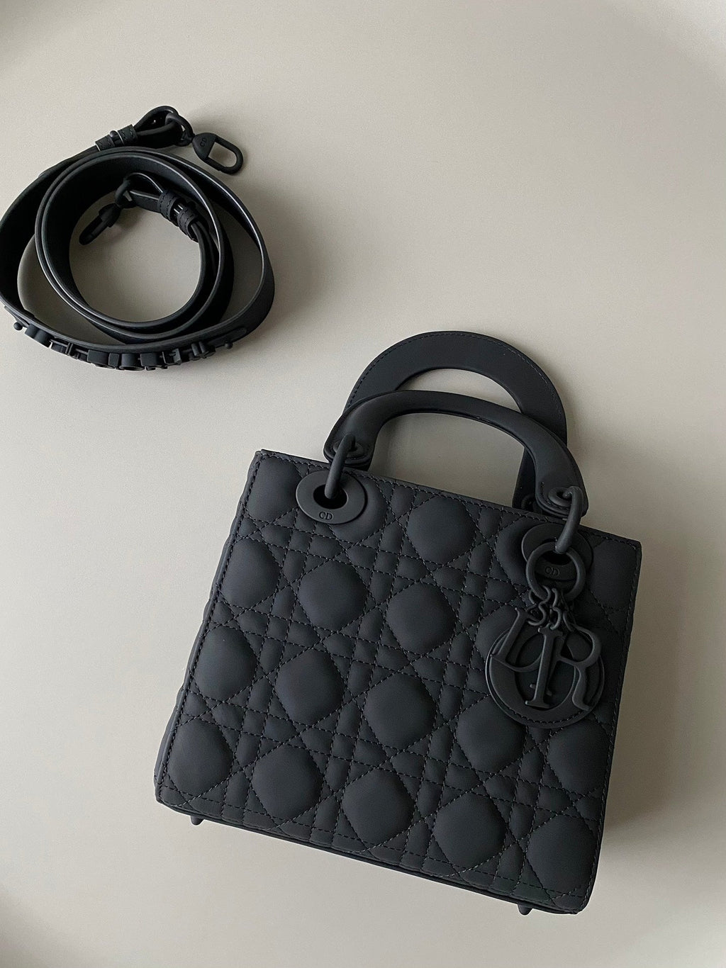 Dior Small Lady 20 My Abc All Black Lambskin Bag