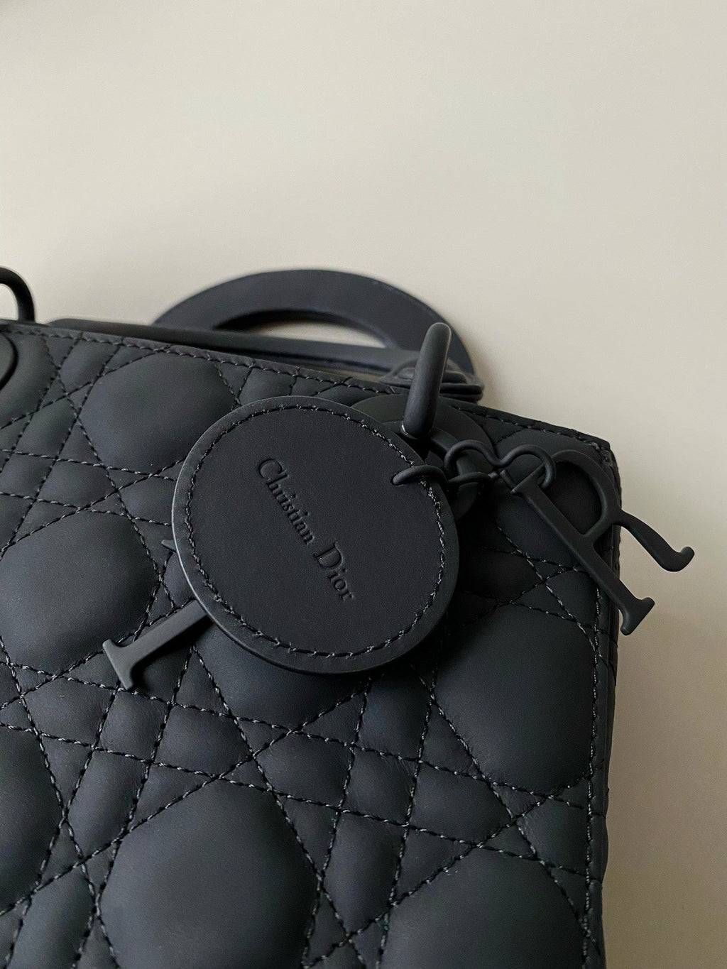 Dior Small Lady 20 My Abc All Black Lambskin Bag