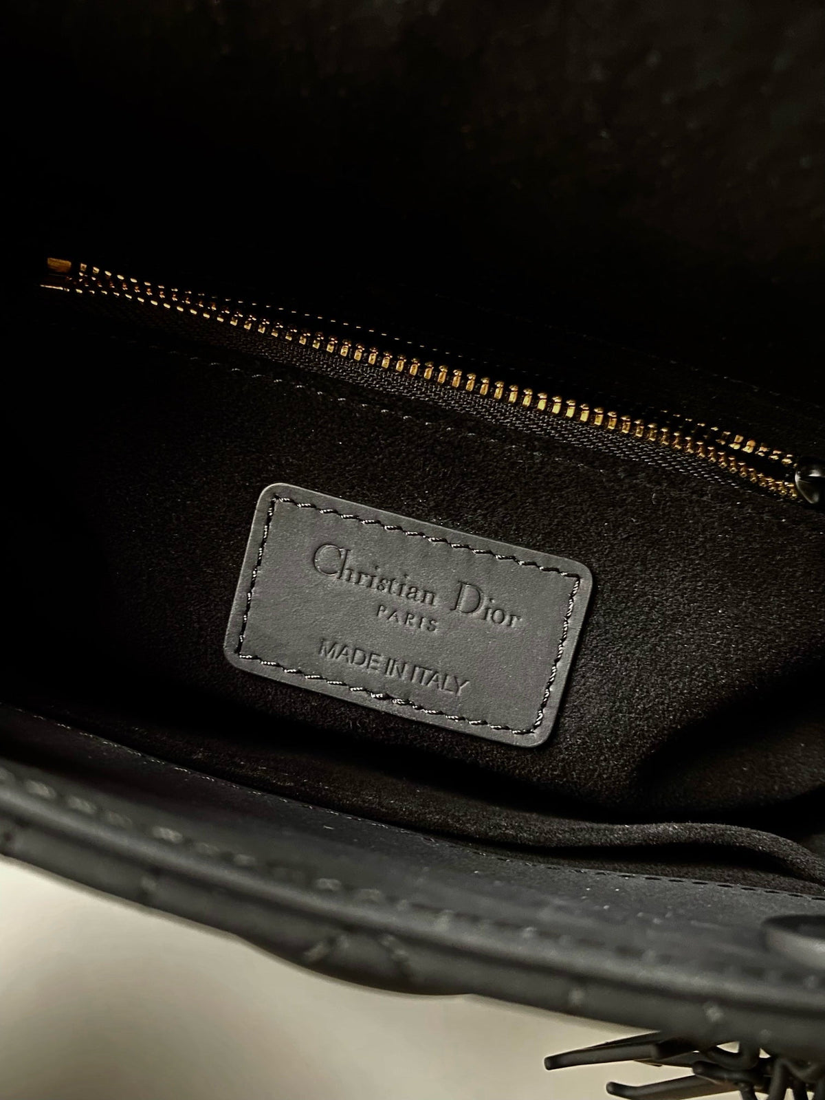 Dior Small Lady 20 My Abc All Black Lambskin Bag