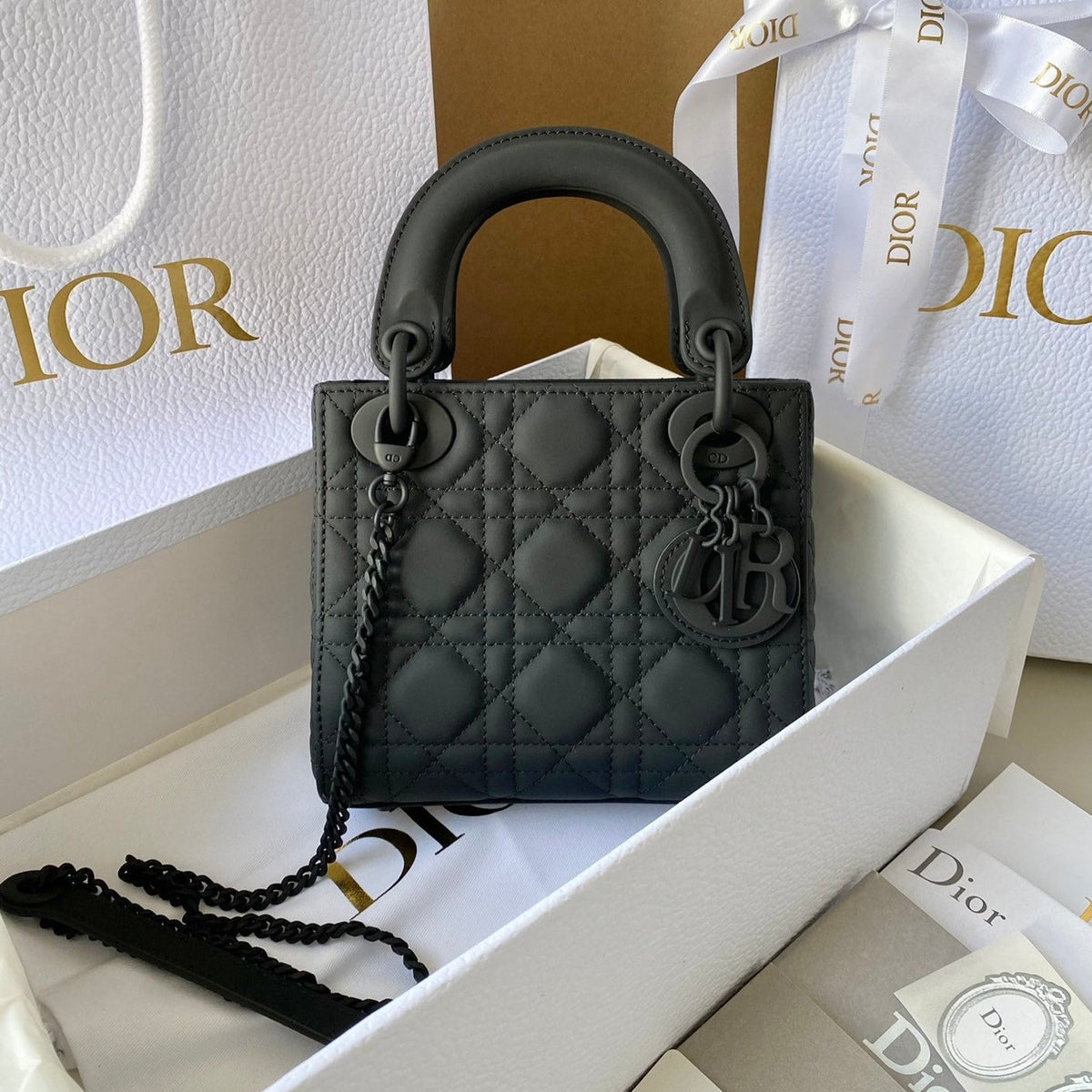 Dior Mini Lady 17 My Abc All Black Lambskin Bag