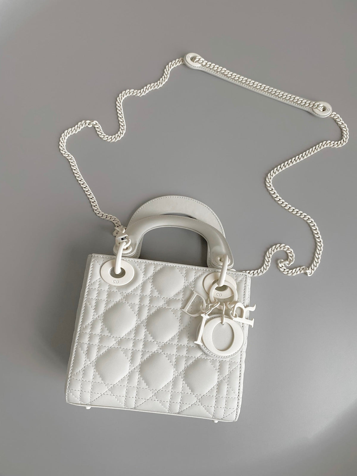Dior Mini Lady 17 My Abc White Lambskin Bag