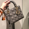 Dior Small Lady 20 My Abc Grey Lambskin Bag