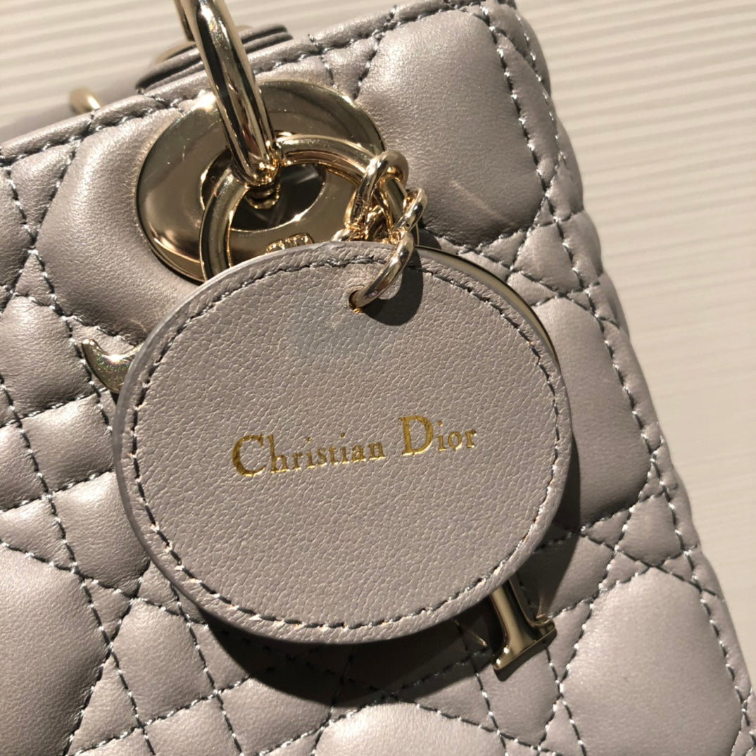 Dior Small Lady 20 My Abc Grey Lambskin Bag