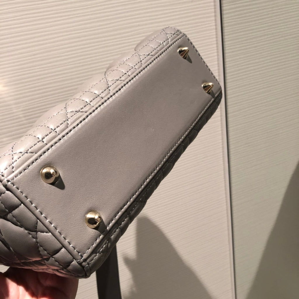 Dior Small Lady 20 My Abc Grey Lambskin Bag