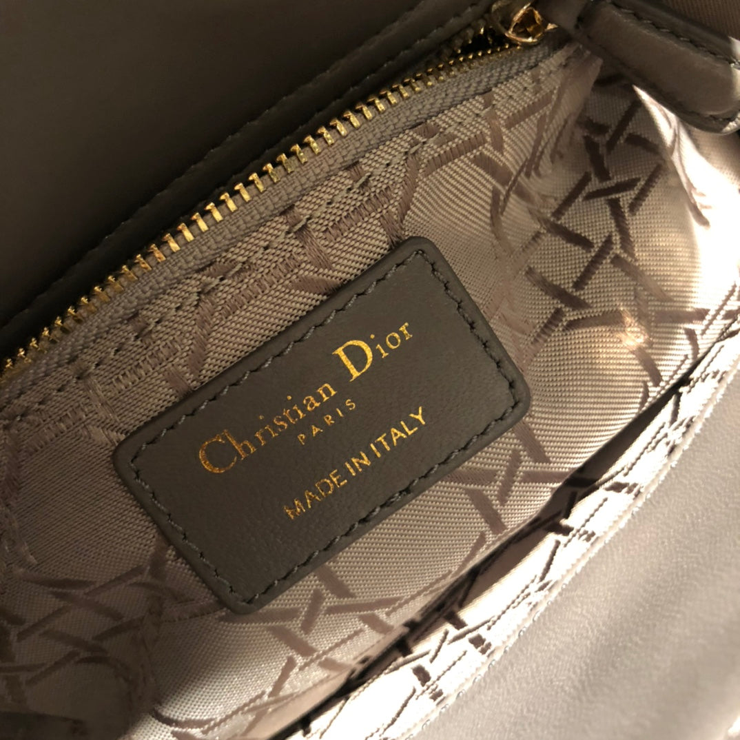 Dior Small Lady 20 My Abc Grey Lambskin Bag