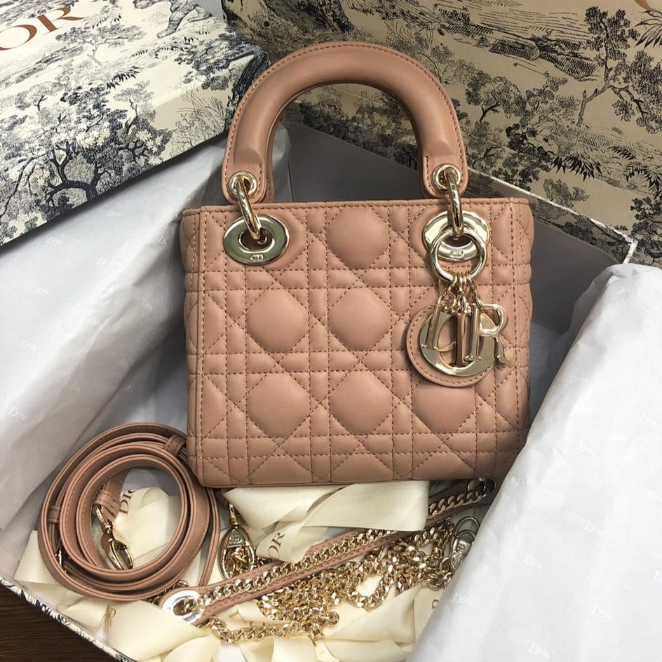 Dior Mini Lady 17 My Abc Beige Lambskin Bag