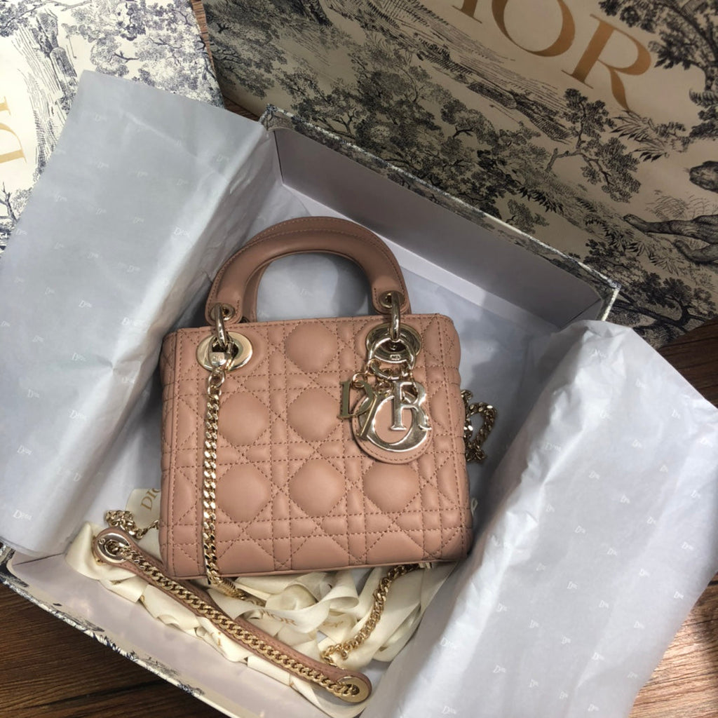 Dior Mini Lady 17 My Abc Beige Lambskin Bag