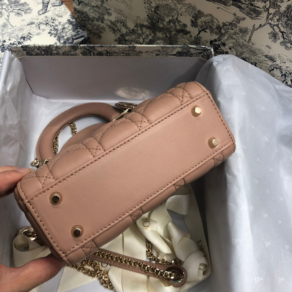 Dior Mini Lady 17 My Abc Beige Lambskin Bag