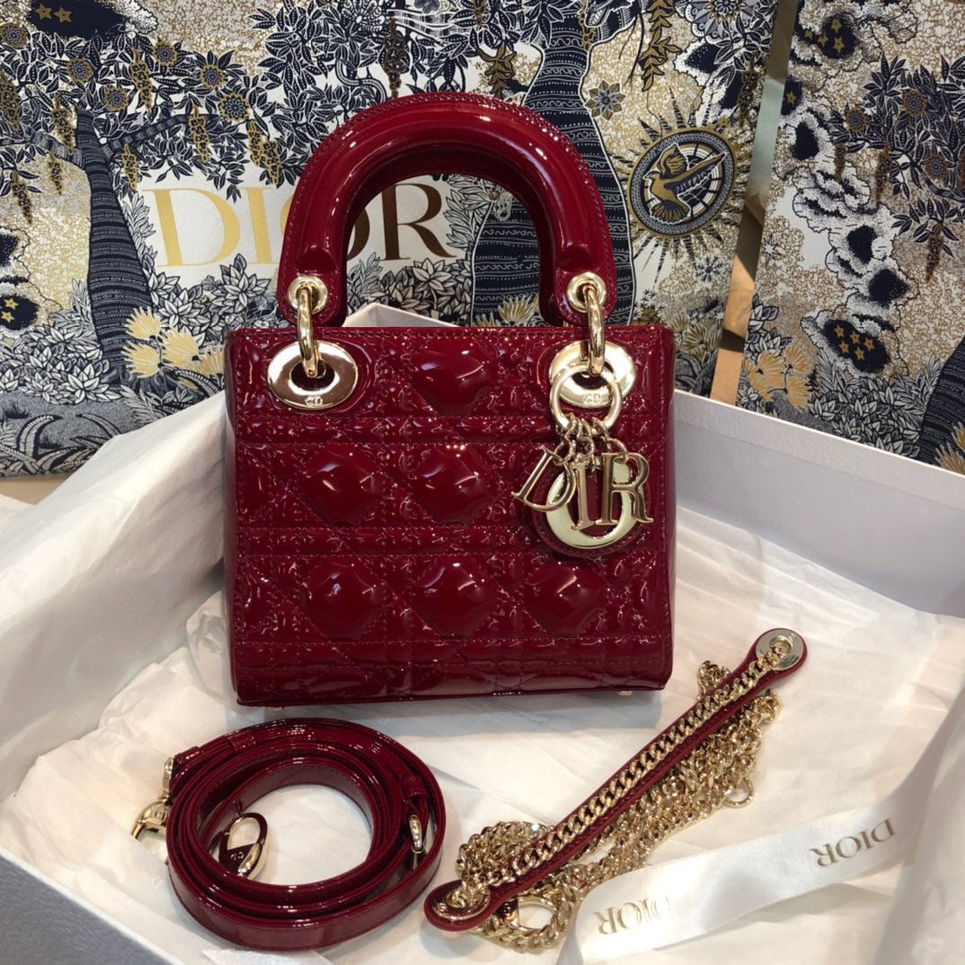 Dior Mini Lady 17 My Abc Red Calfskin Bag