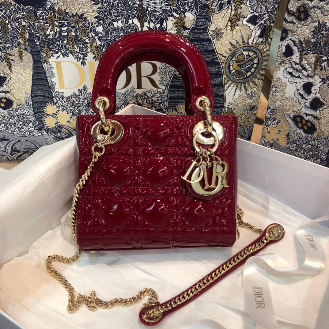 Dior Mini Lady 17 My Abc Red Calfskin Bag