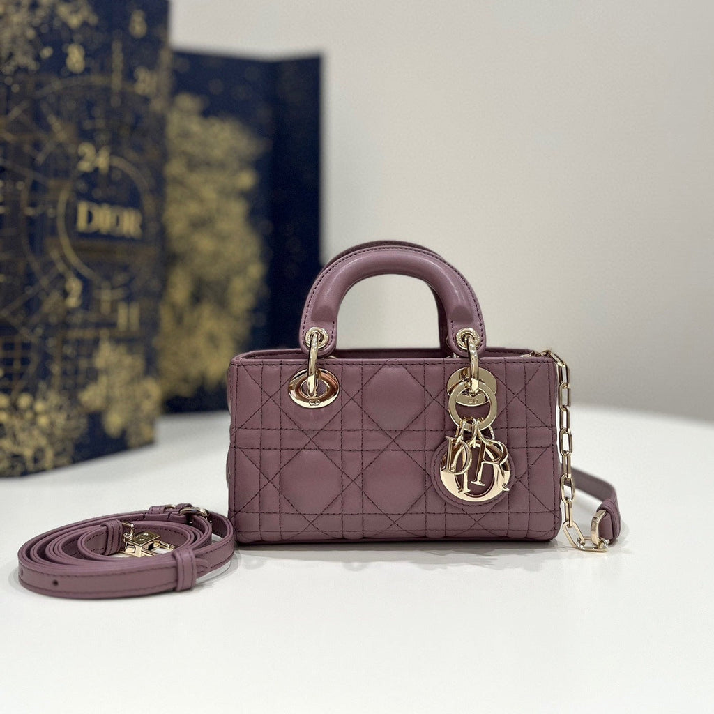 Dior Lady D-Joy 16 Micro Purple Lambskin Bag