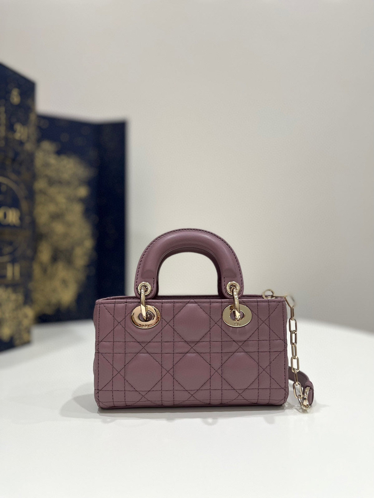 Dior Lady D-Joy 16 Micro Purple Lambskin Bag