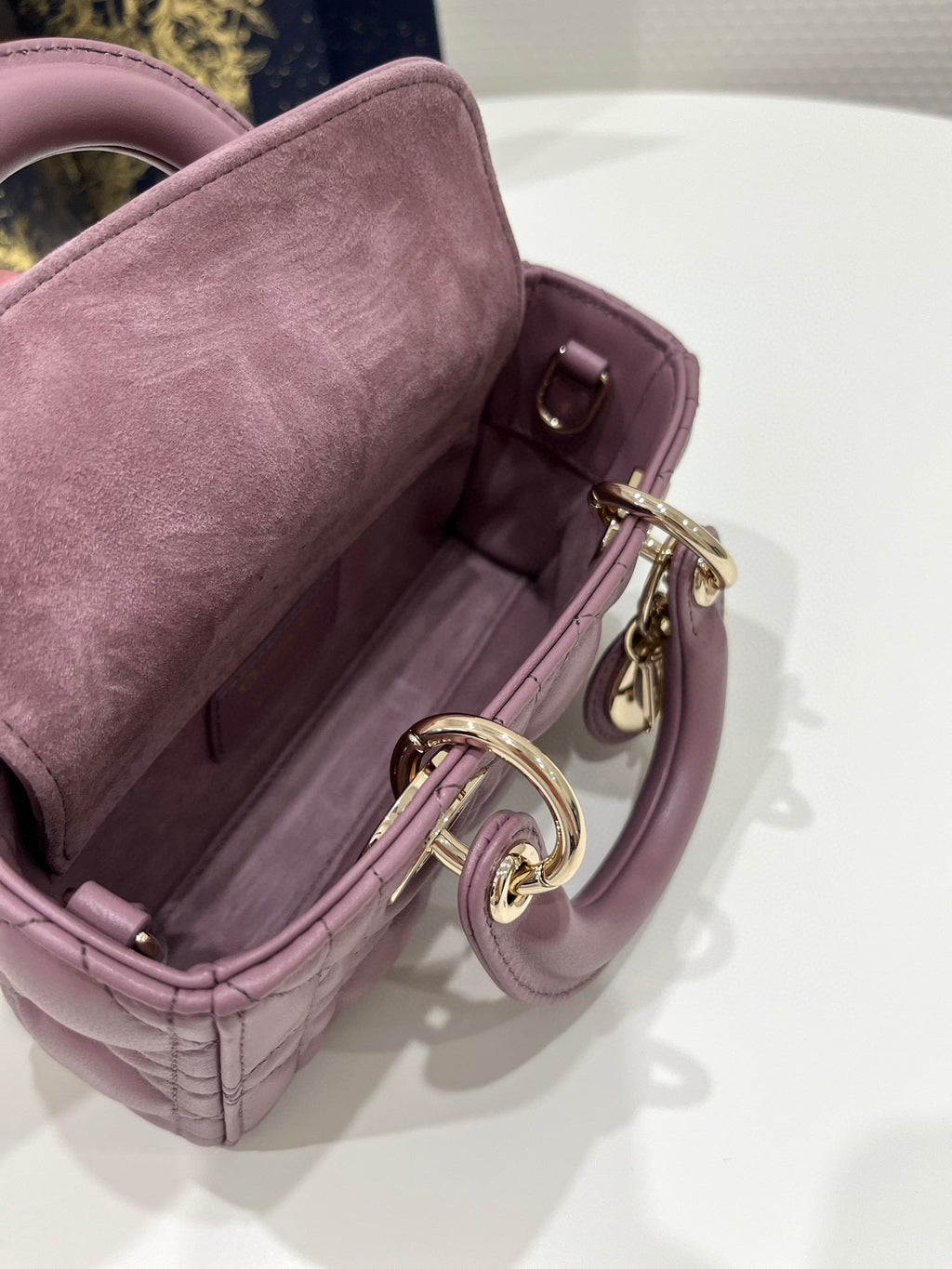 Dior Lady D-Joy 16 Micro Purple Lambskin Bag