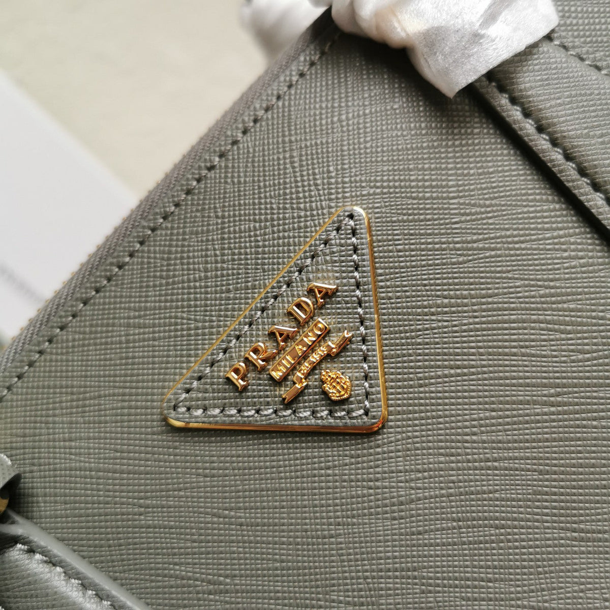 Prada Medium Galleria 28 Grey Saffiano Leather Bag