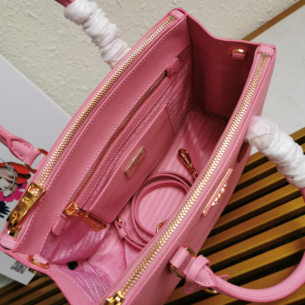 Prada Medium Galleria 28 Pink Saffiano Leather Bag
