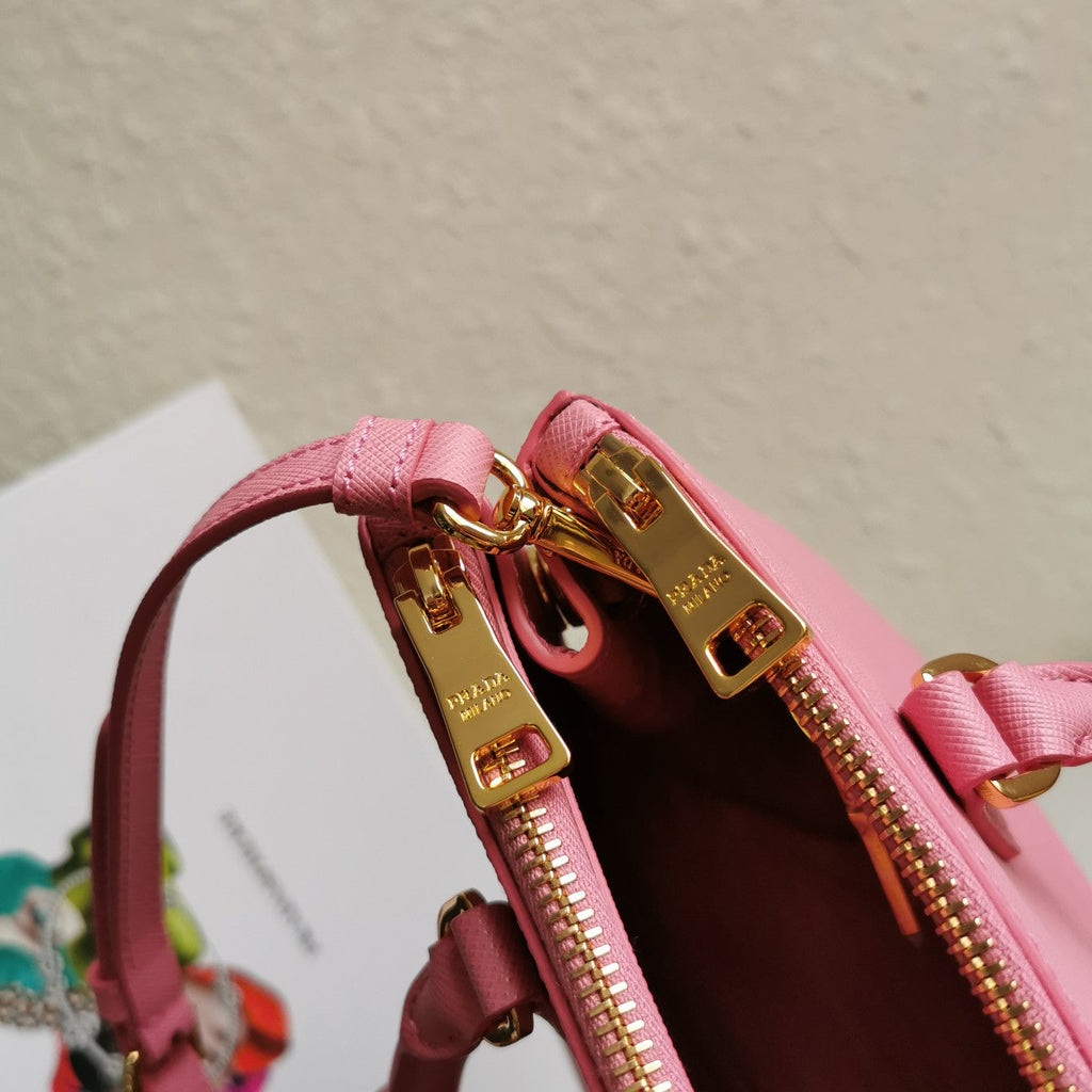 Prada Medium Galleria 28 Pink Saffiano Leather Bag