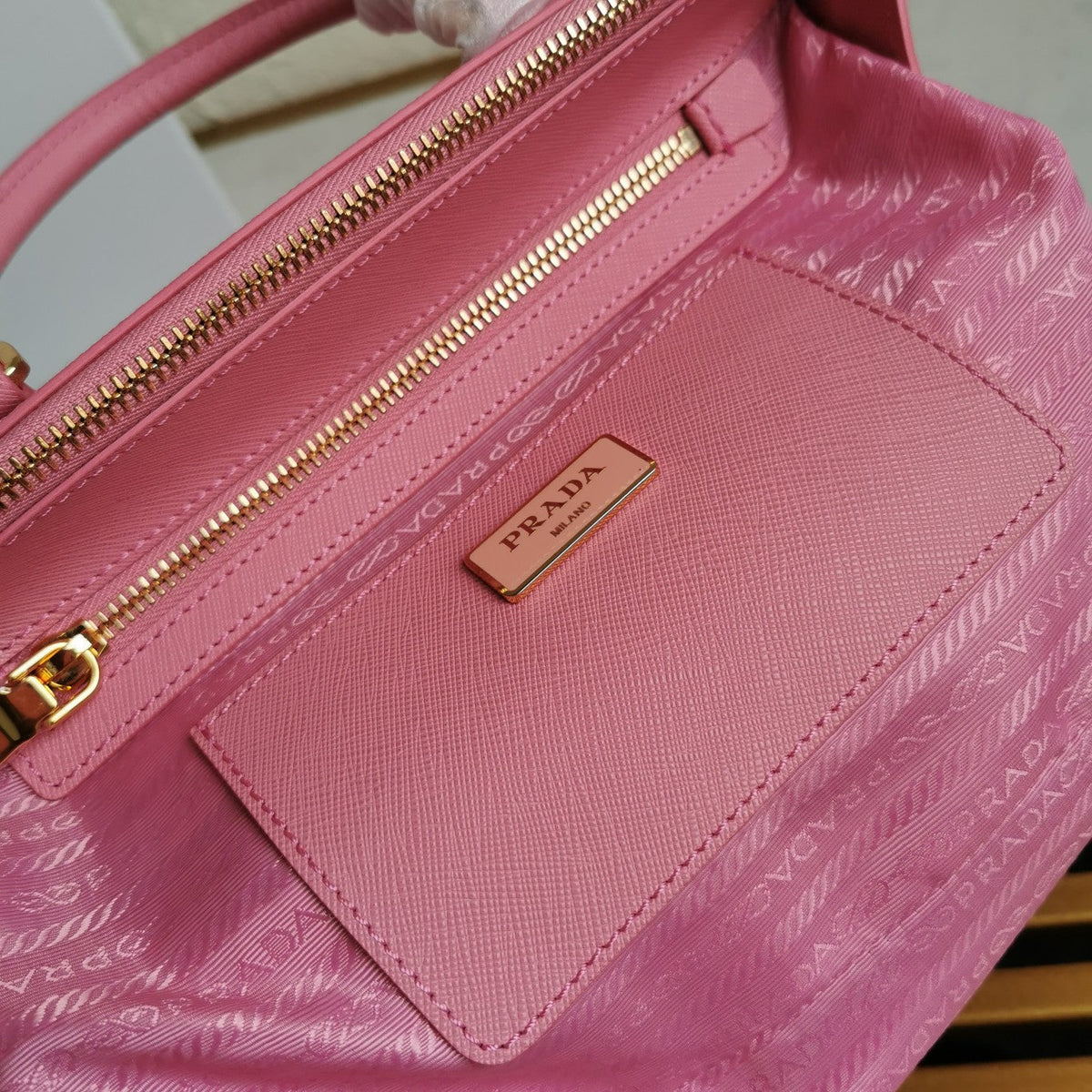 Prada Medium Galleria 28 Pink Saffiano Leather Bag