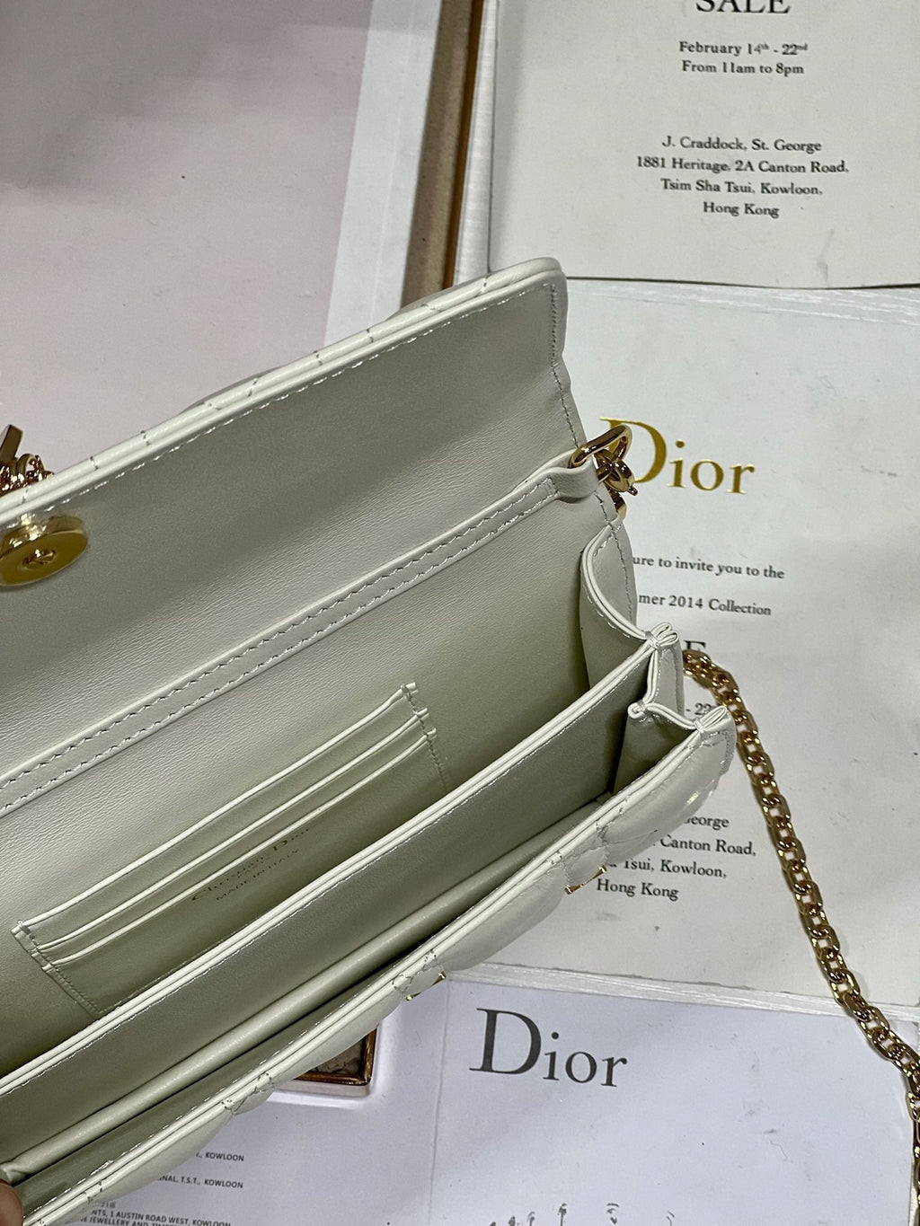 Dior Miss Lady 21 Butterfly Stud White Lambskin Bag