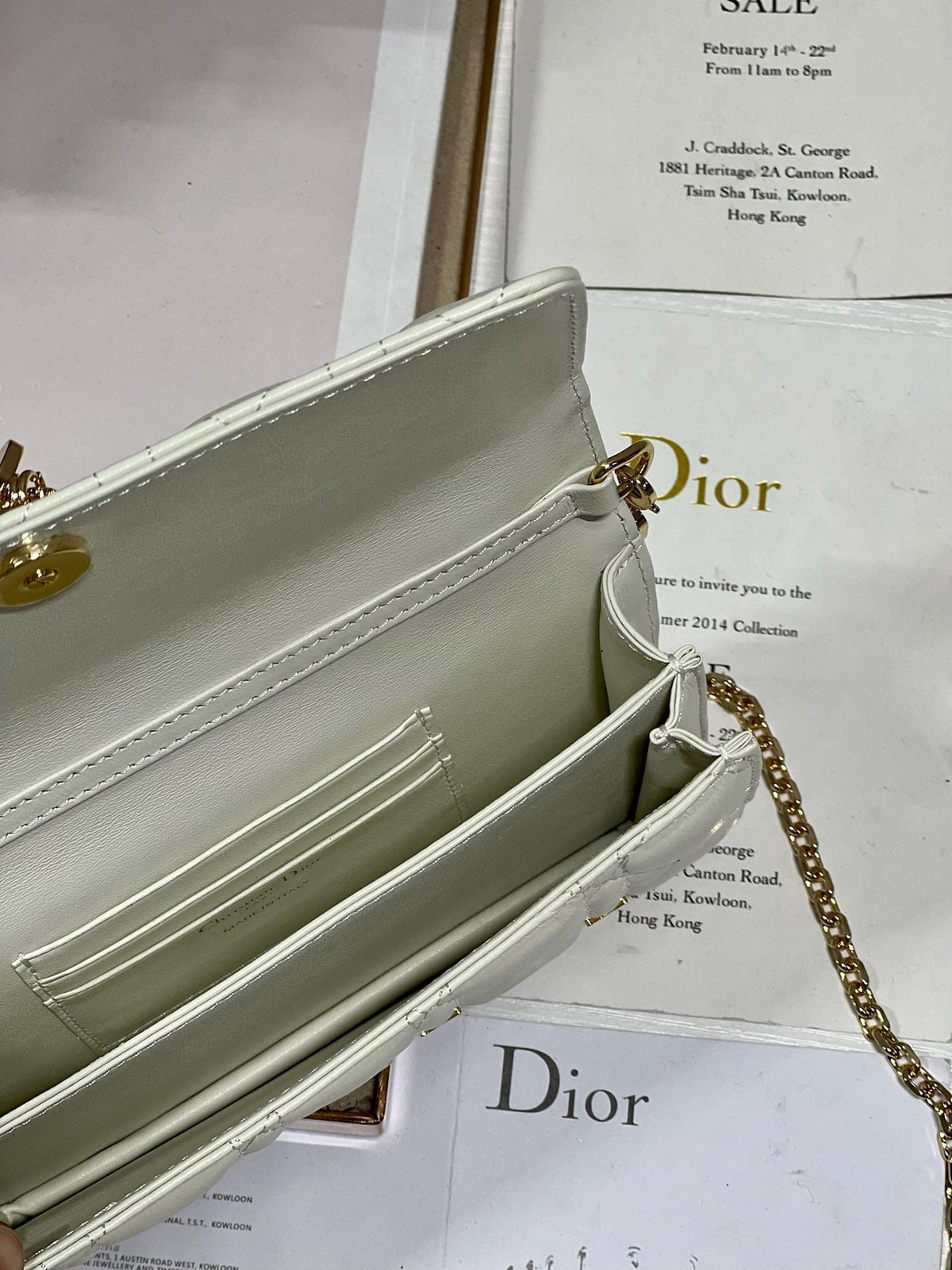 Dior Miss Lady 21 Butterfly Stud White Lambskin Bag