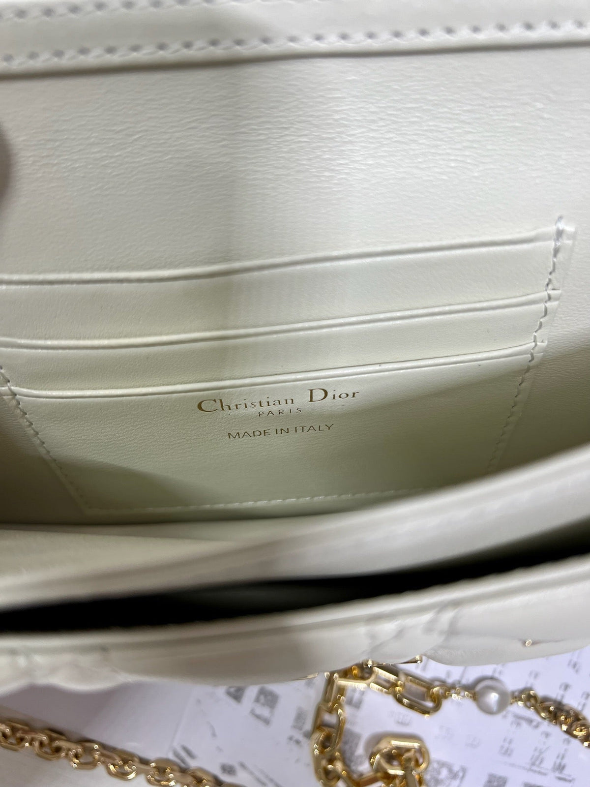 Dior Miss Lady 21 Butterfly Stud White Lambskin Bag