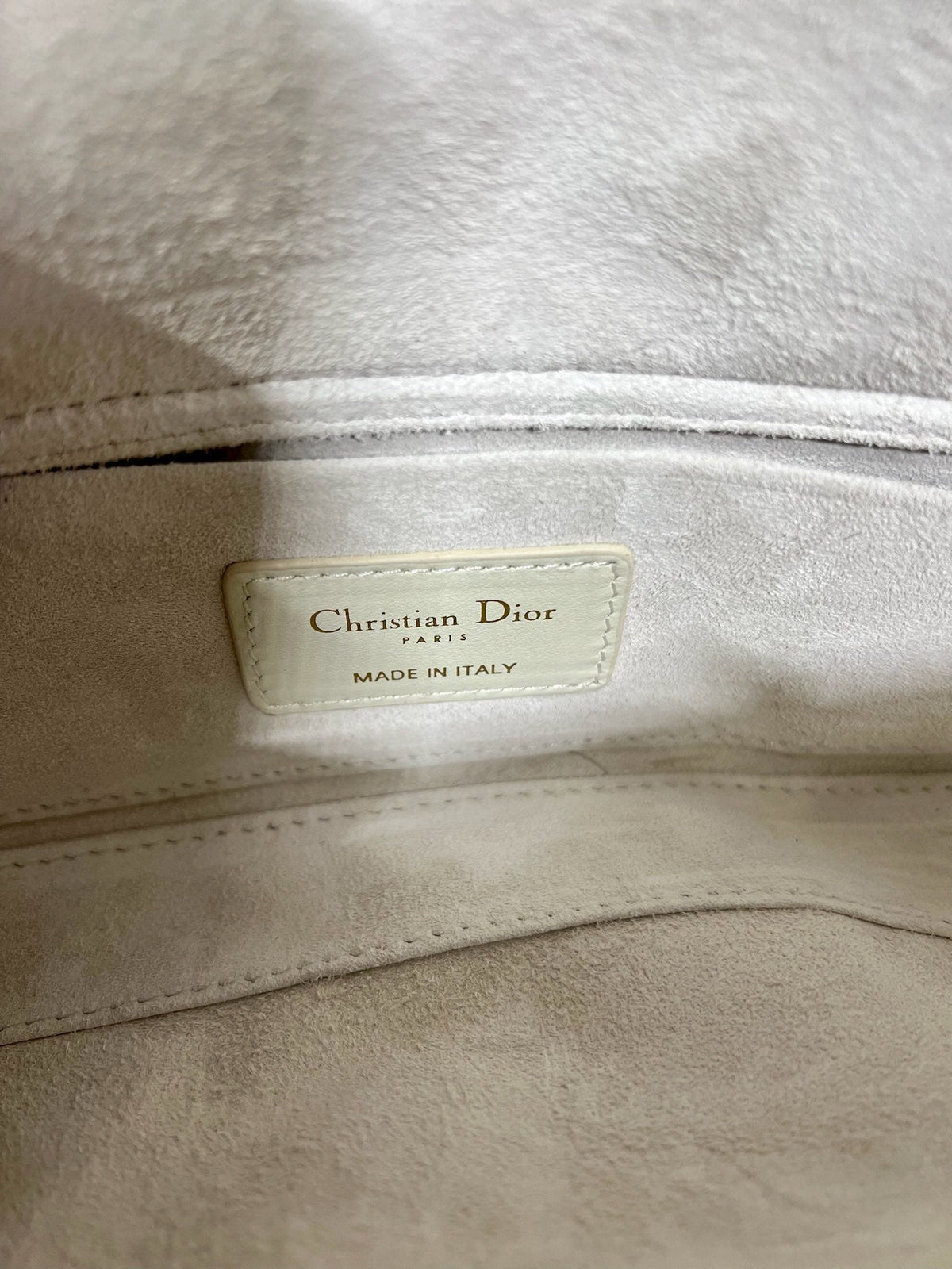 Dior Small Lady D-Joy 22 Butterfly Stud White Lambskin Bag