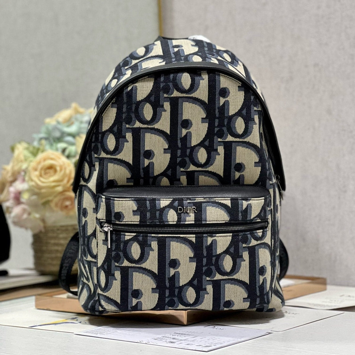Dior Rider Backpack White Oblique Jacquard
