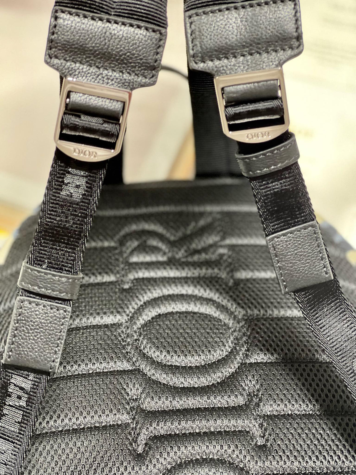 Dior Rider Backpack White Oblique Jacquard