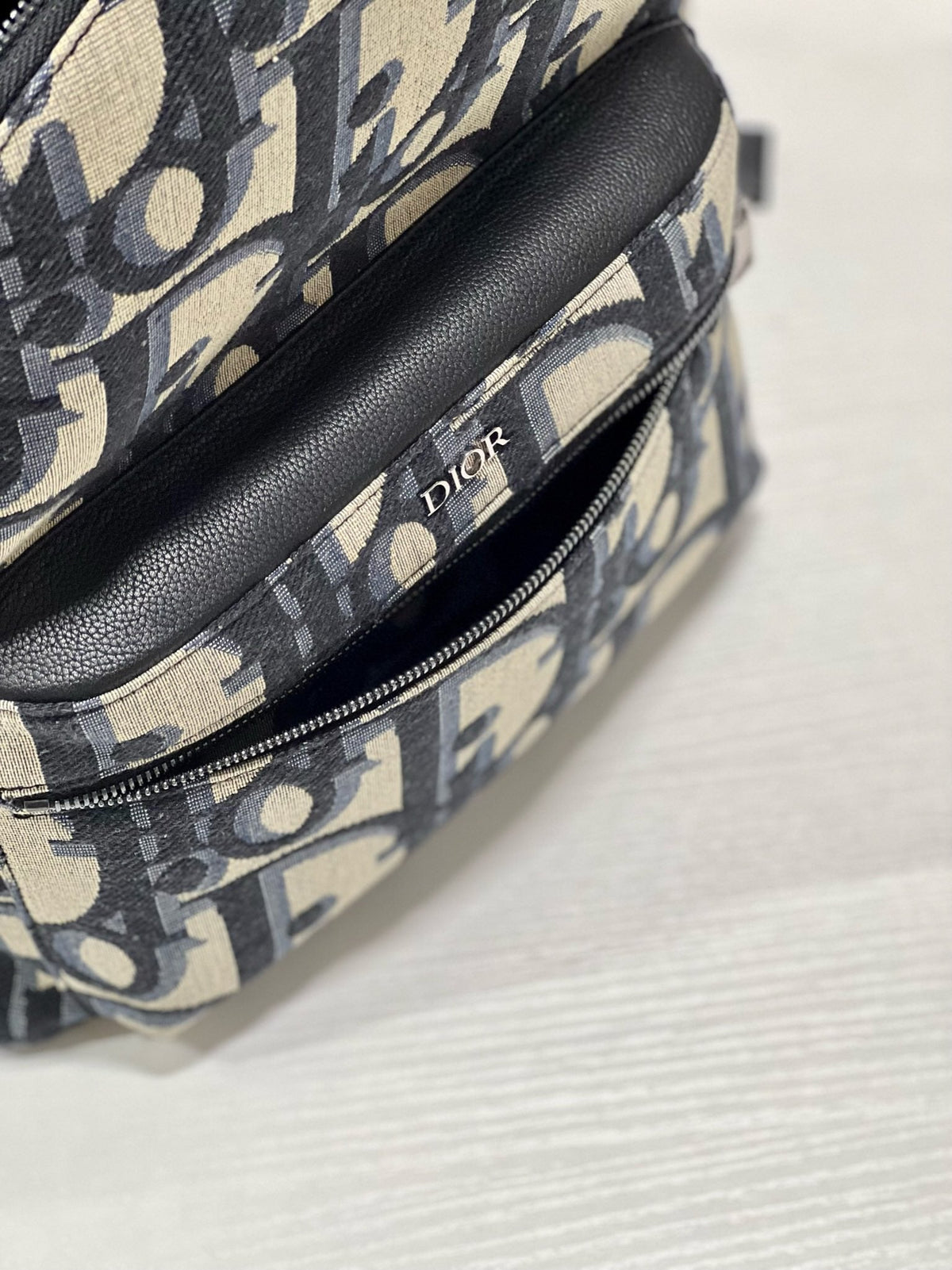 Dior Rider Backpack White Oblique Jacquard
