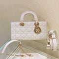 Dior Medium Lady D-Joy 26 White Lambskin Bag