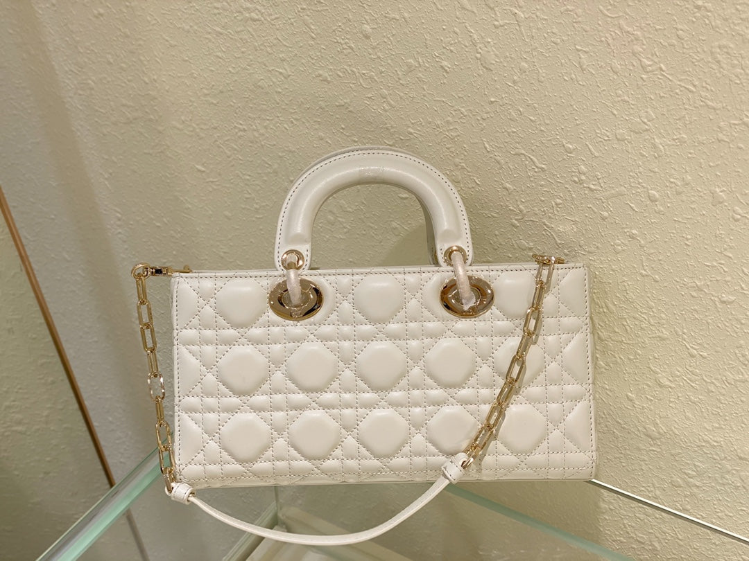 Dior Medium Lady D-Joy 26 White Lambskin Bag
