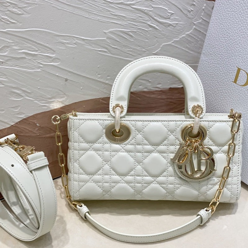 Dior Micro Lady D-Joy 16.5 White Lambskin Bag