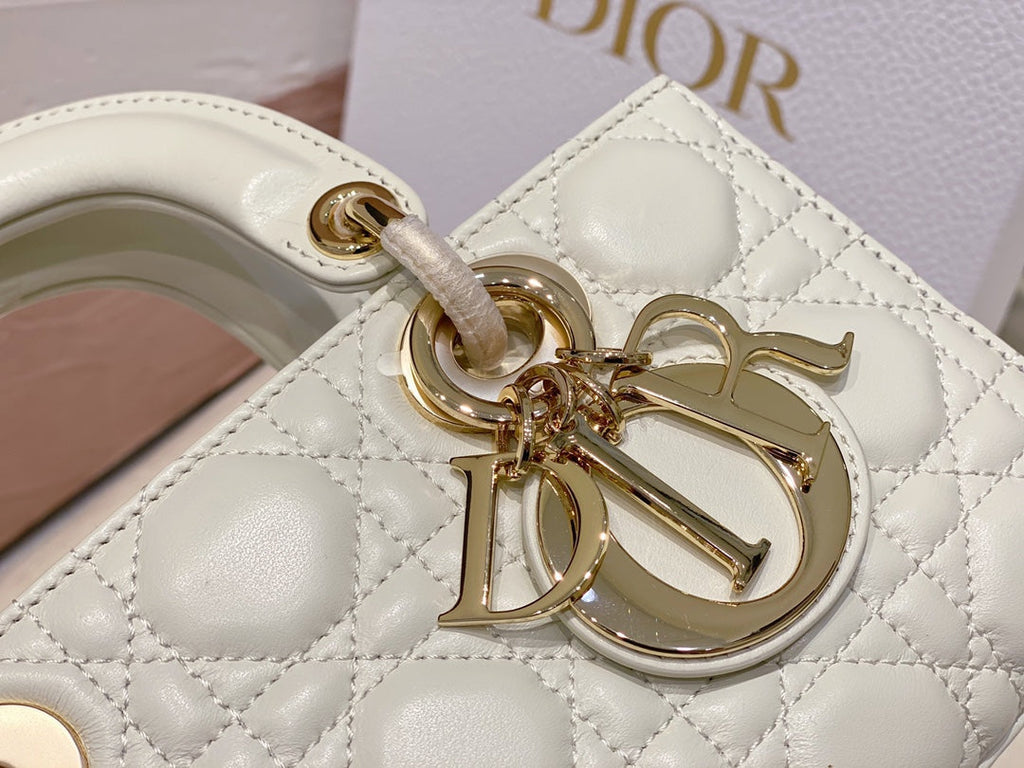 Dior Micro Lady D-Joy 16.5 White Lambskin Bag