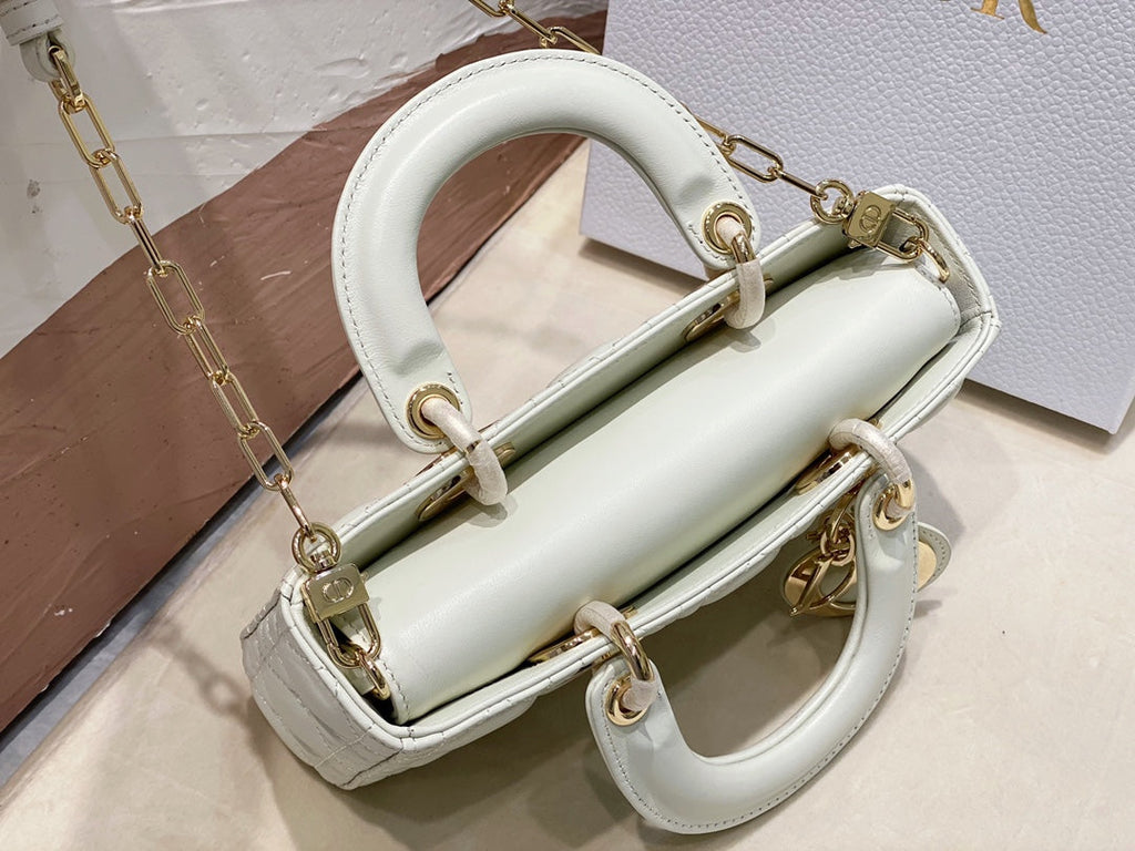 Dior Micro Lady D-Joy 16.5 White Lambskin Bag
