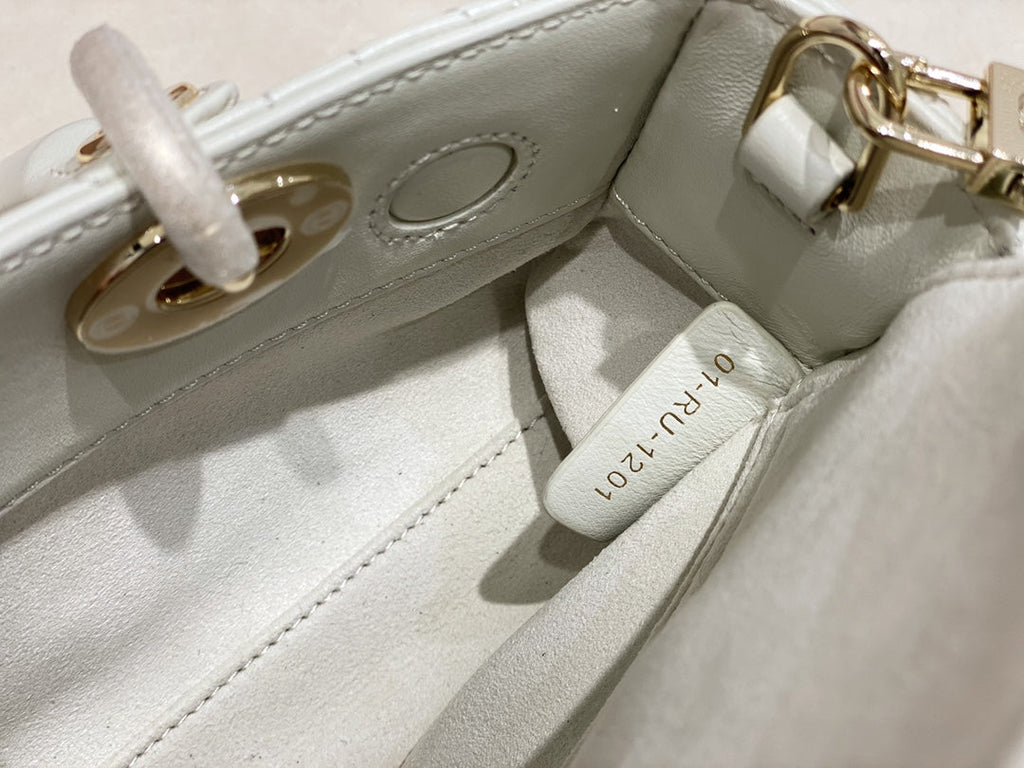 Dior Micro Lady D-Joy 16.5 White Lambskin Bag