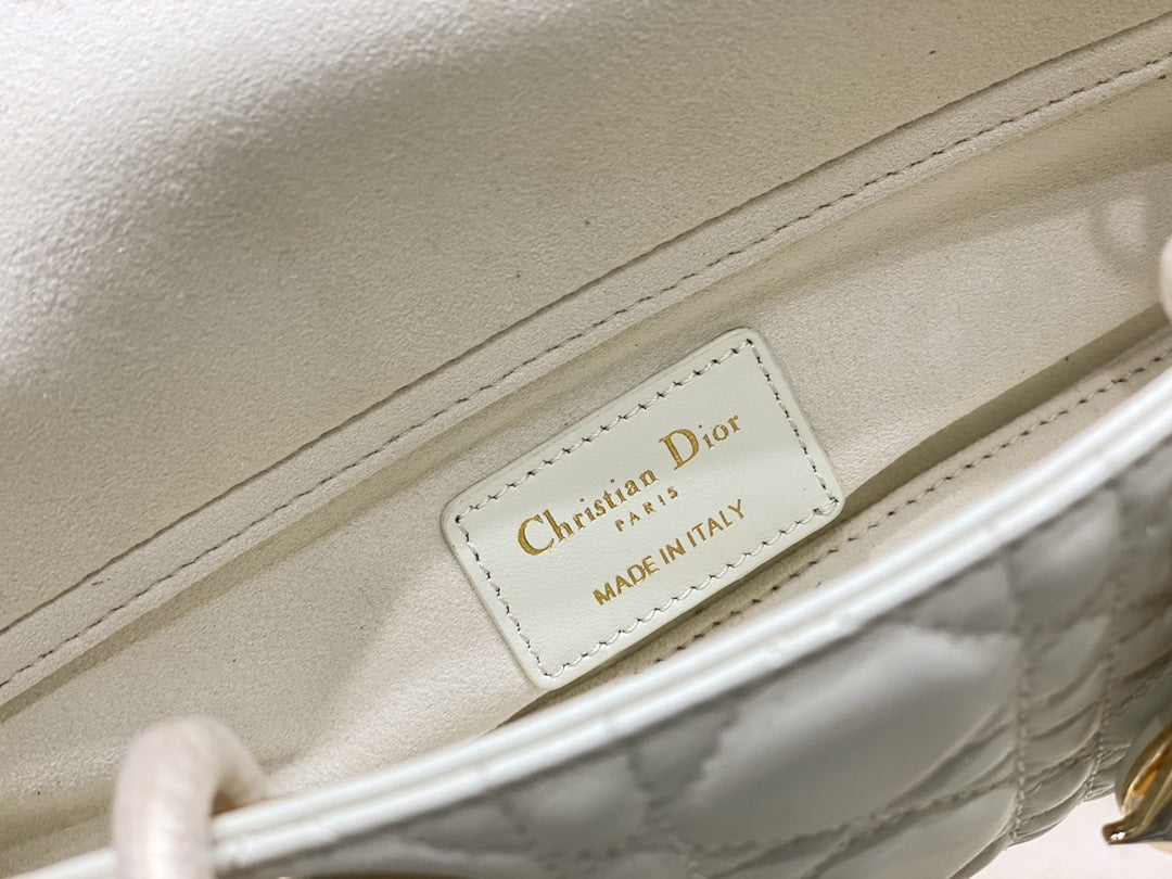 Dior Micro Lady D-Joy 16.5 White Lambskin Bag