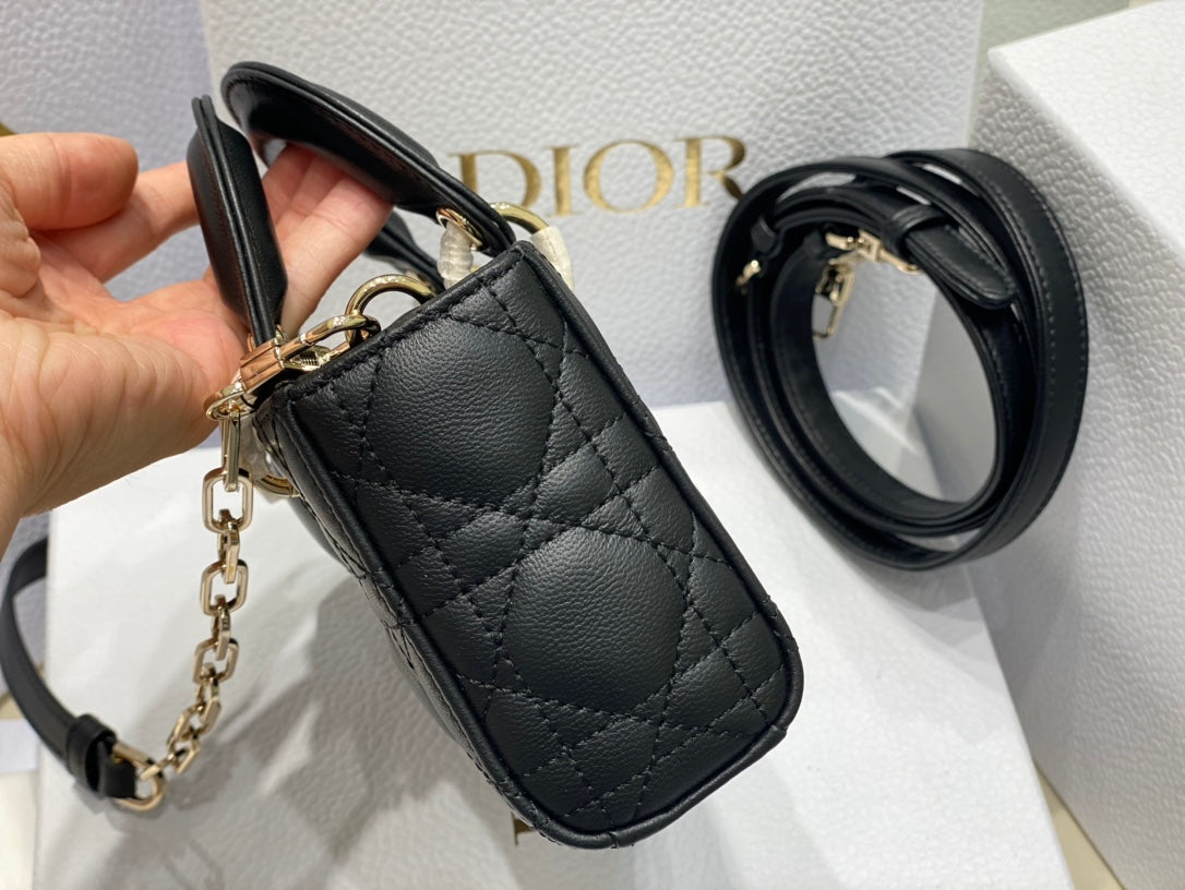 Dior Micro Lady D-Joy 16.5 Black Lambskin Bag
