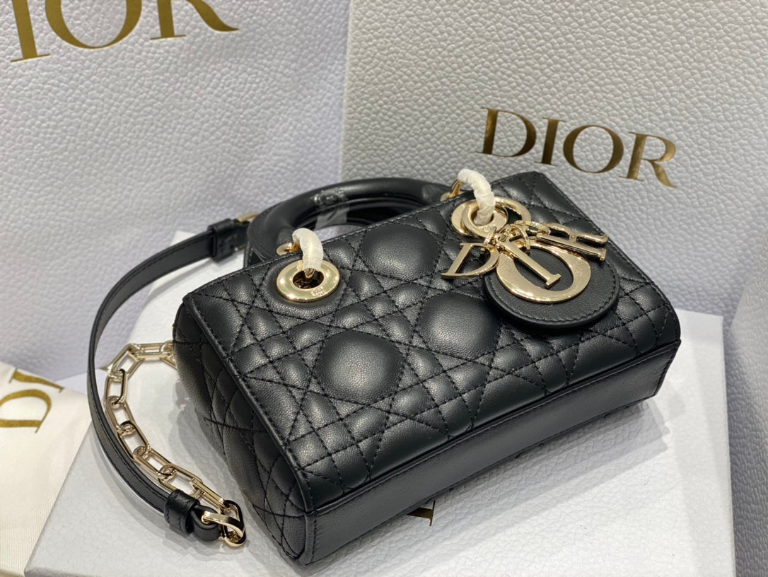 Dior Micro Lady D-Joy 16.5 Black Lambskin Bag