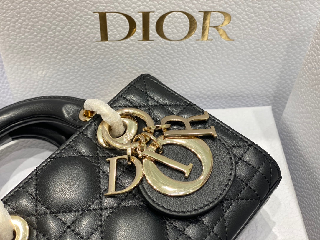 Dior Micro Lady D-Joy 16.5 Black Lambskin Bag