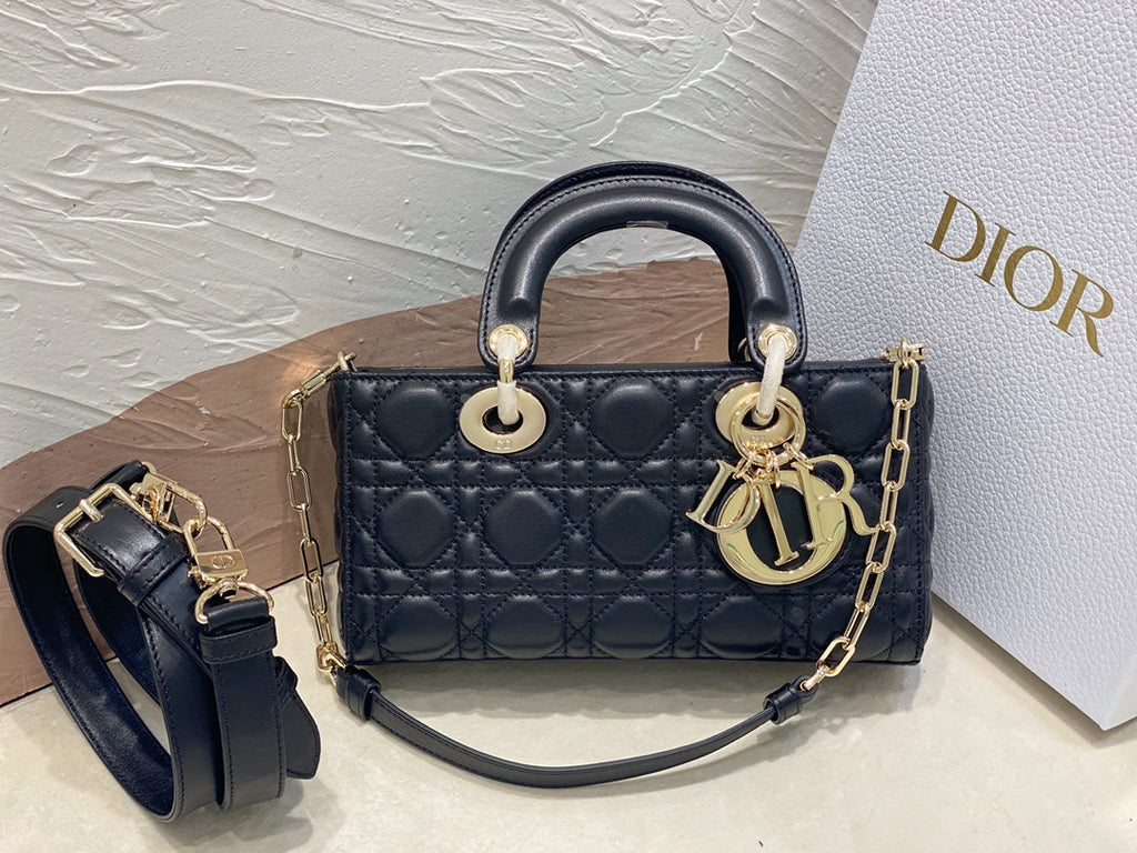 Dior Small Lady D-Joy 22 Black Lambskin Bag
