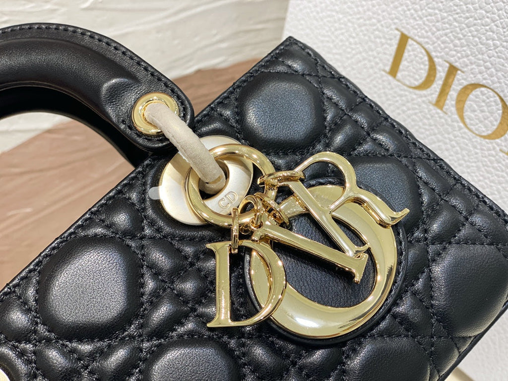 Dior Small Lady D-Joy 22 Black Lambskin Bag