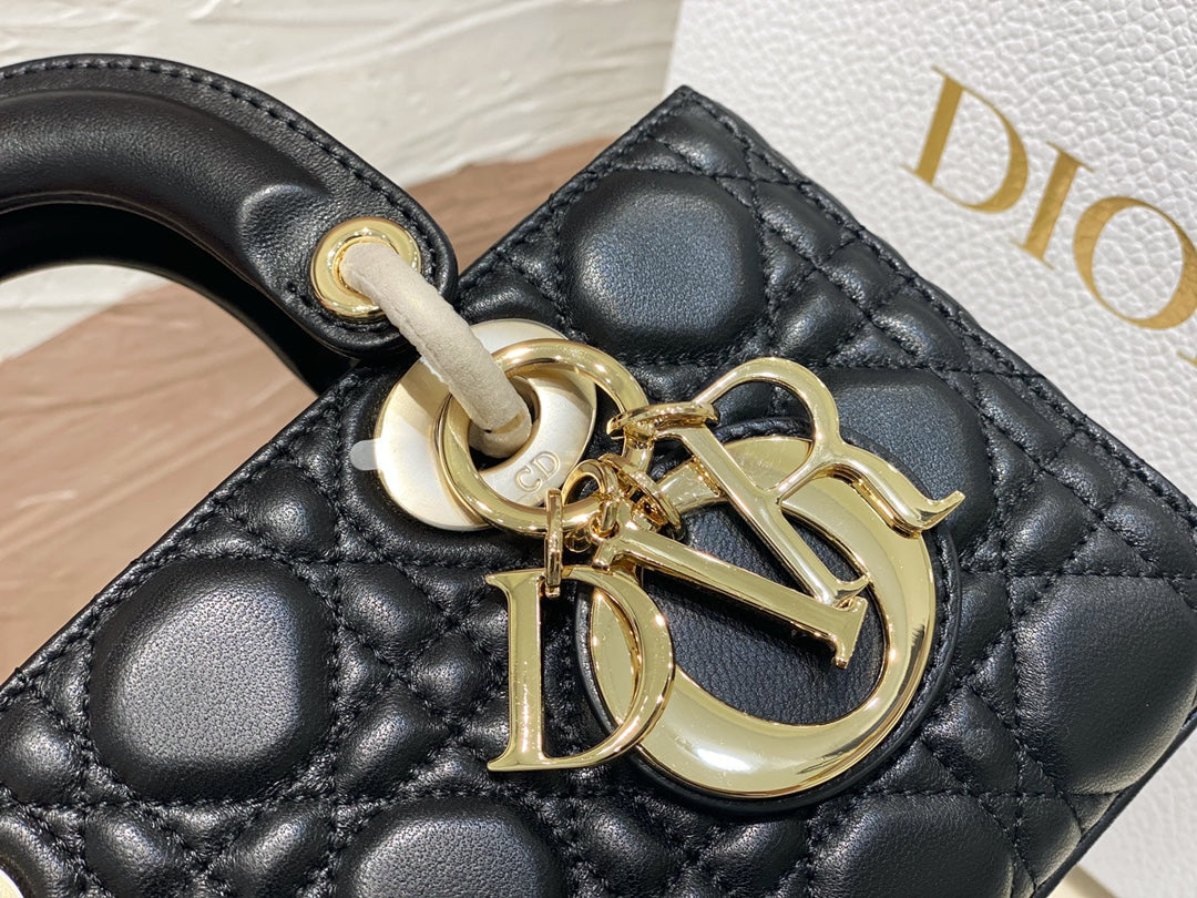 Dior Small Lady D-Joy 22 Black Lambskin Bag