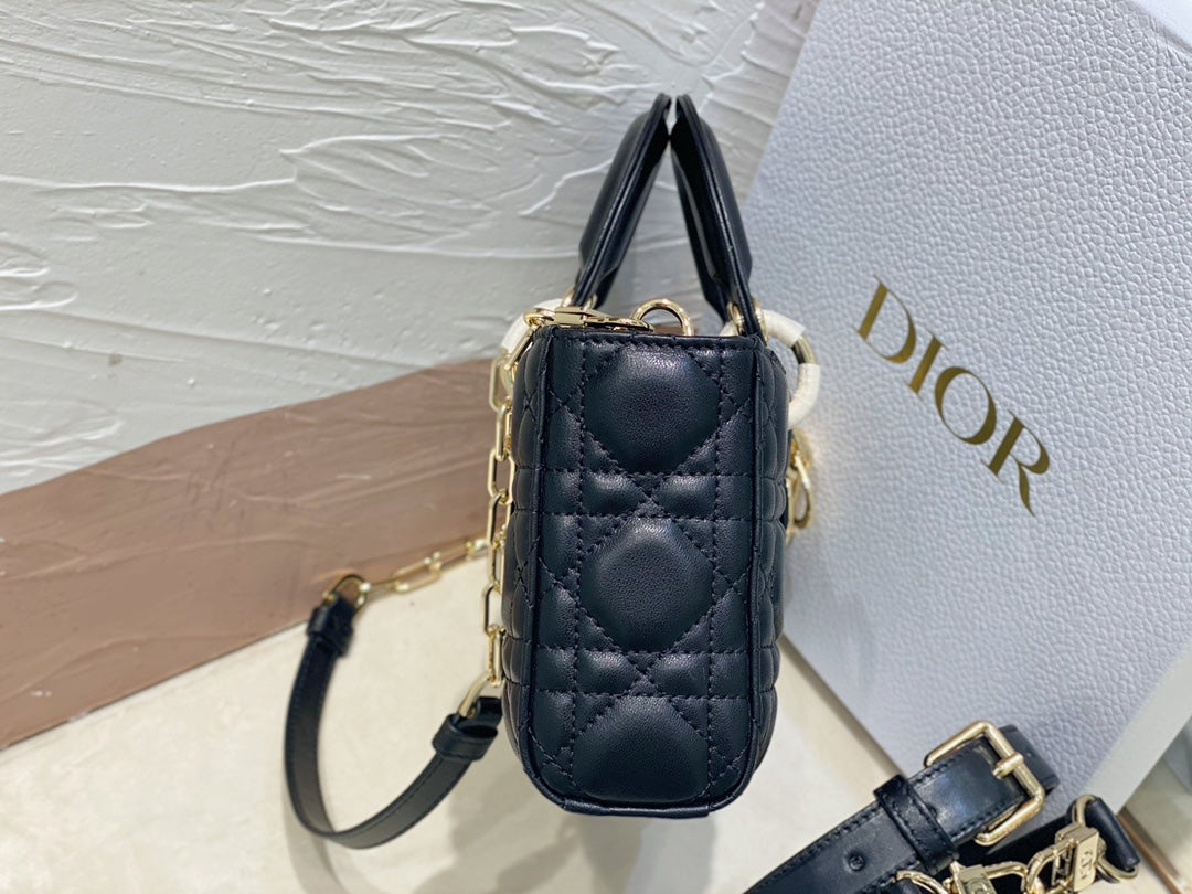 Dior Small Lady D-Joy 22 Black Lambskin Bag