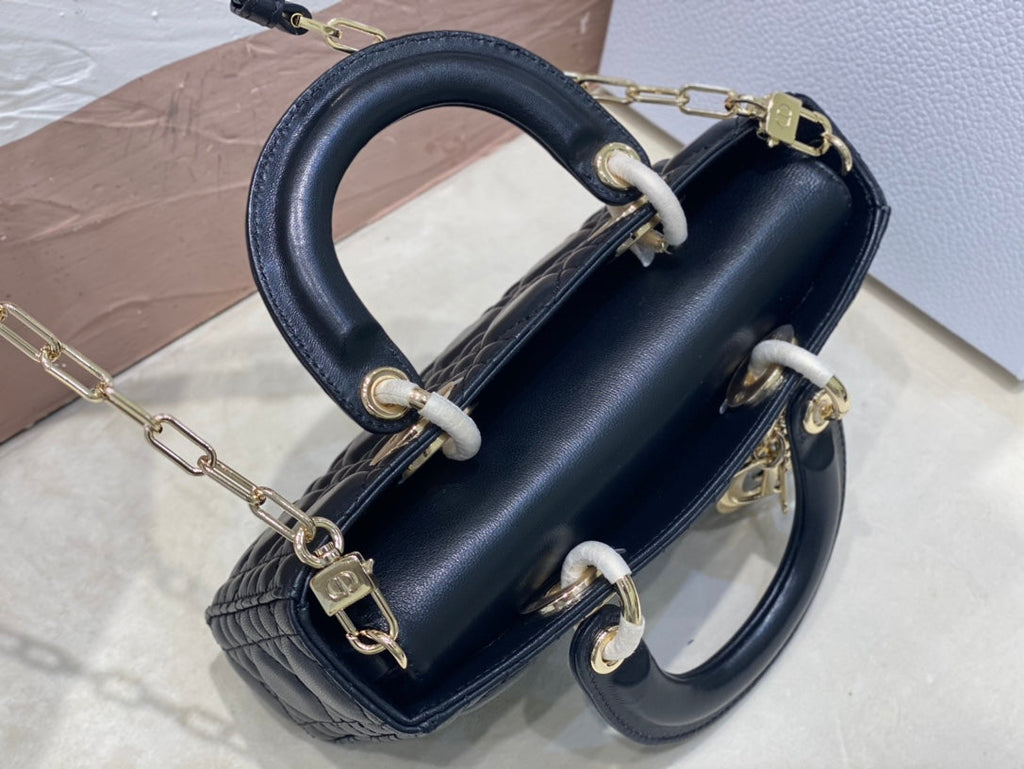Dior Small Lady D-Joy 22 Black Lambskin Bag
