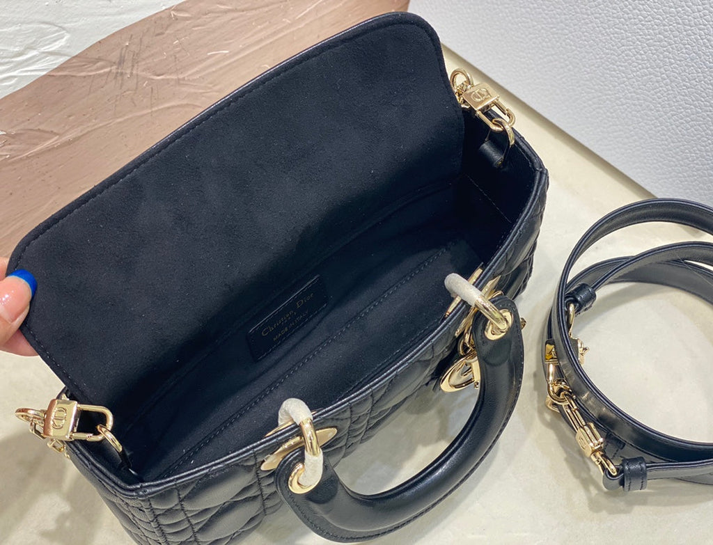 Dior Small Lady D-Joy 22 Black Lambskin Bag