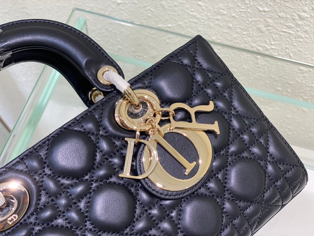 Dior Medium Lady D-Joy 26 Black Lambskin Bag