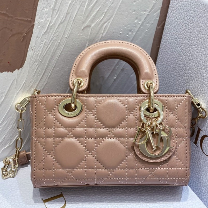 Dior Micro Lady D-Joy 16.5 Rose Lambskin Bag