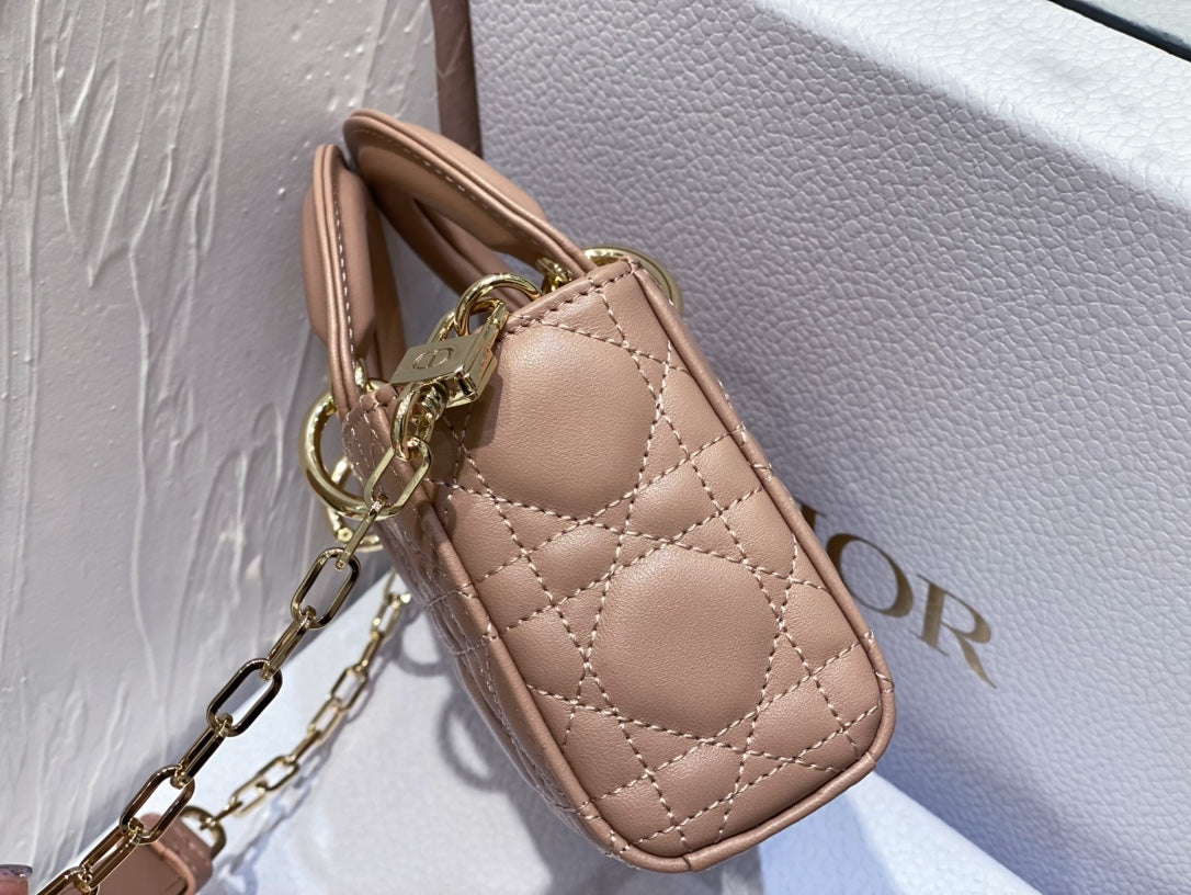 Dior Micro Lady D-Joy 16.5 Rose Lambskin Bag